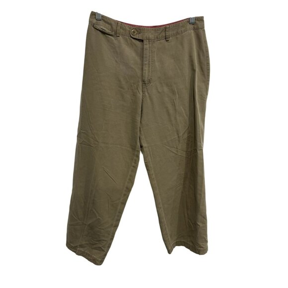 Sigrid Olsen So Blue Womens Khaki Cropped Pants Size S - Picture 1 of 8